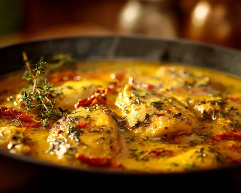 Crockpot Marry Me Chicken served in a bowl with herbs and side dish