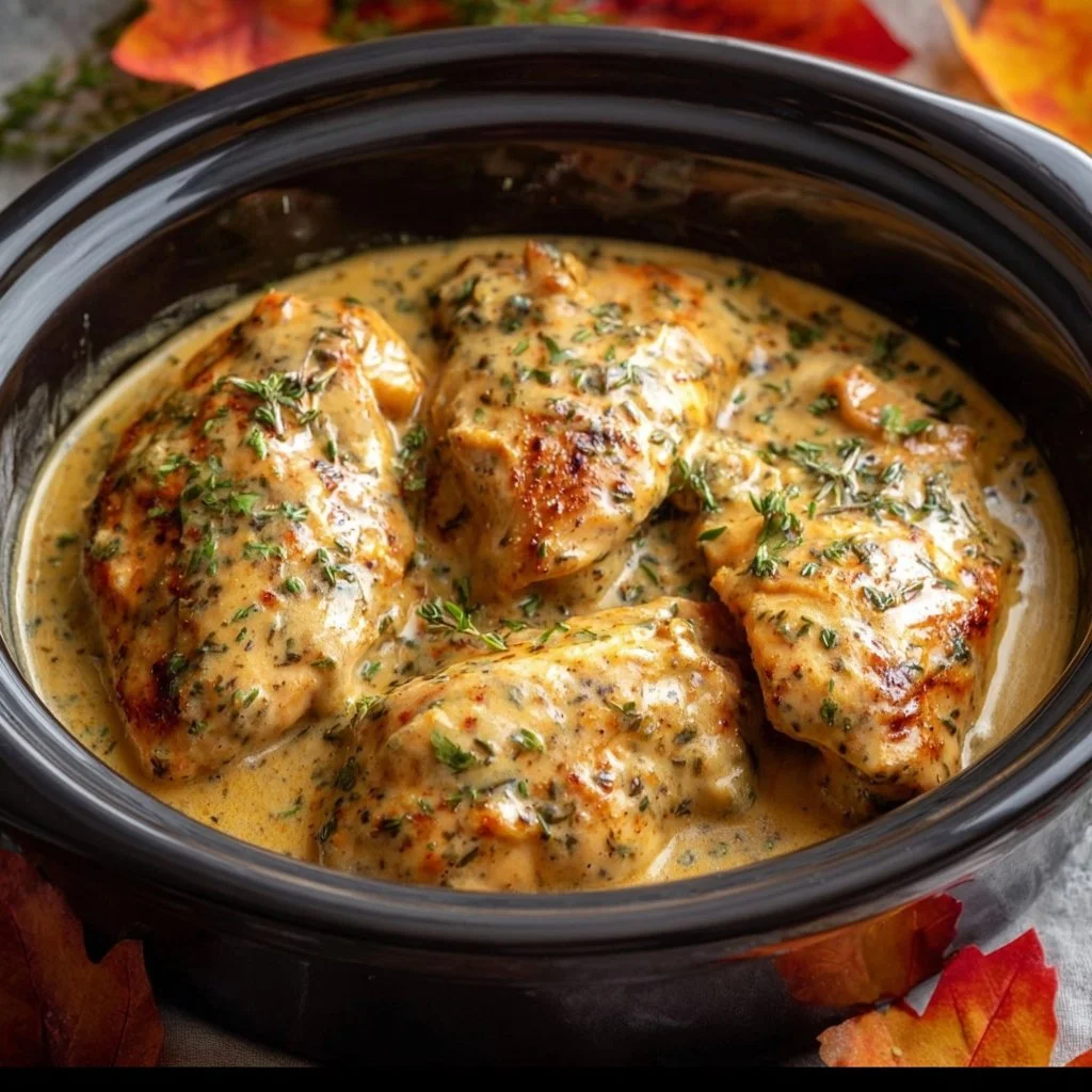 Delicious Crockpot Ranch Chicken dish served with herbs and spices