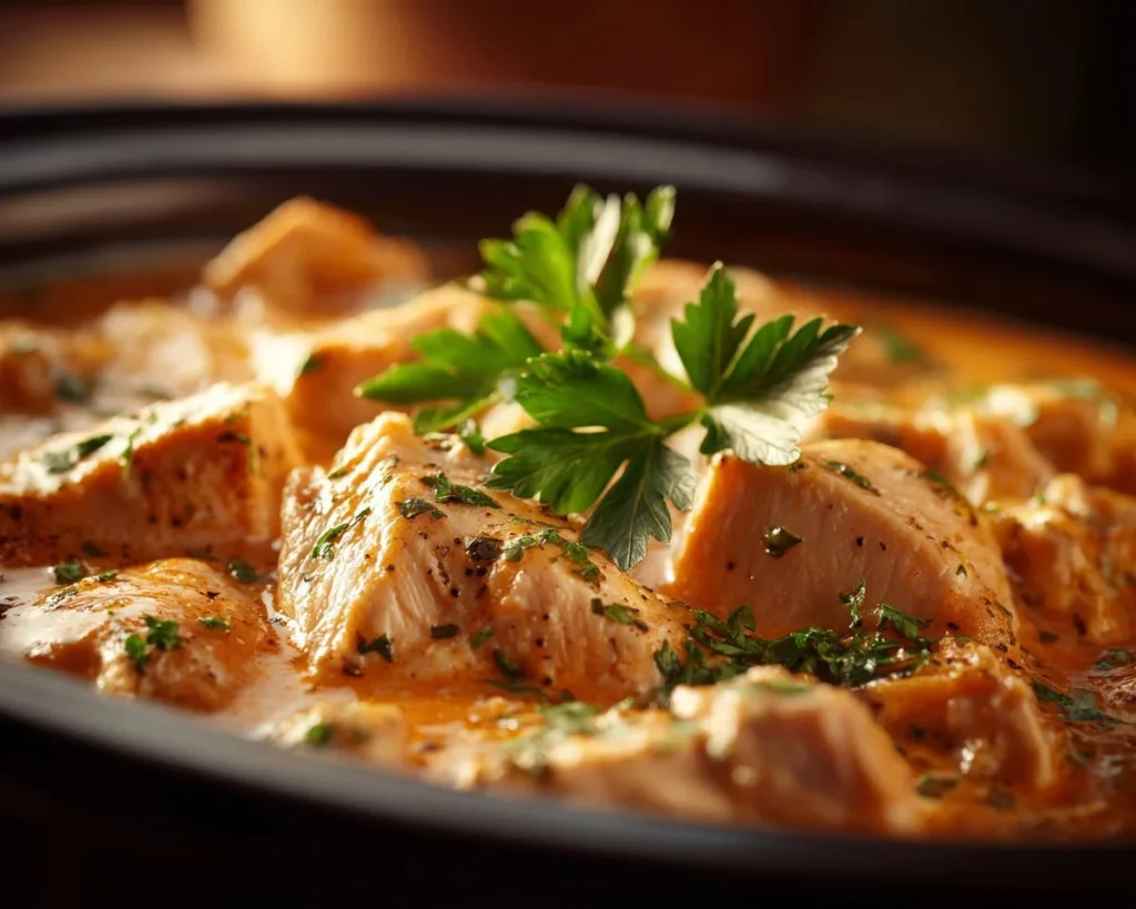 Delicious crockpot shredded chicken served in a bowl