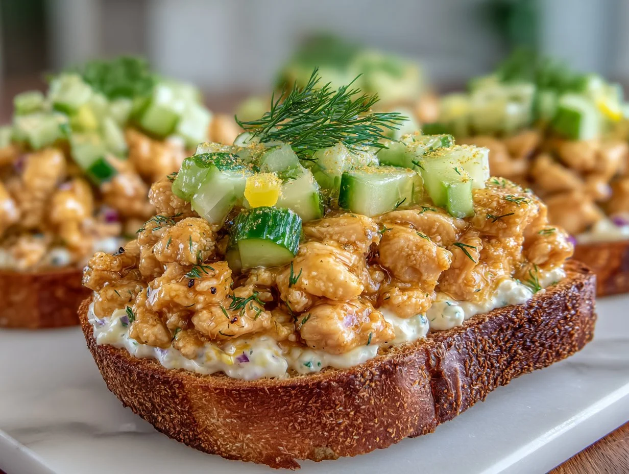 Crunchy Dill Pickle Chicken dish served with pickles and seasonings