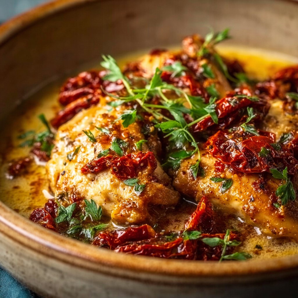 Crockpot Chicken with Sun-Dried Tomatoes