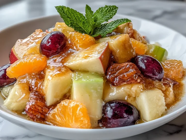 Vibrant Fall Fruit Salad with seasonal fruits like apples, pears, and pomegranates.