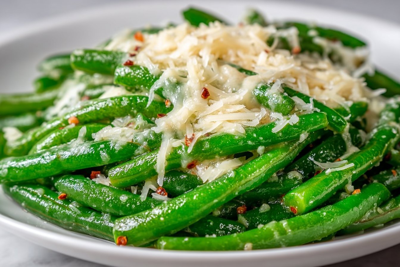 Cheesy Garlic Green Beans