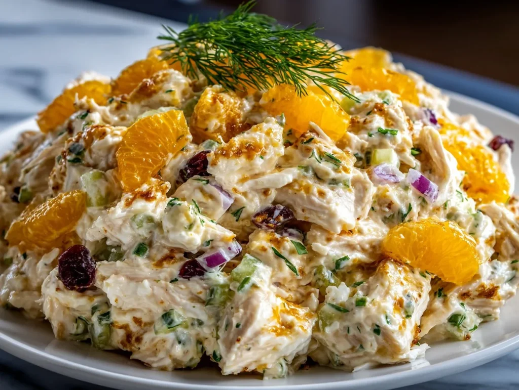 Delicious Dill Pickle Chicken Salad served in a bowl with fresh ingredients