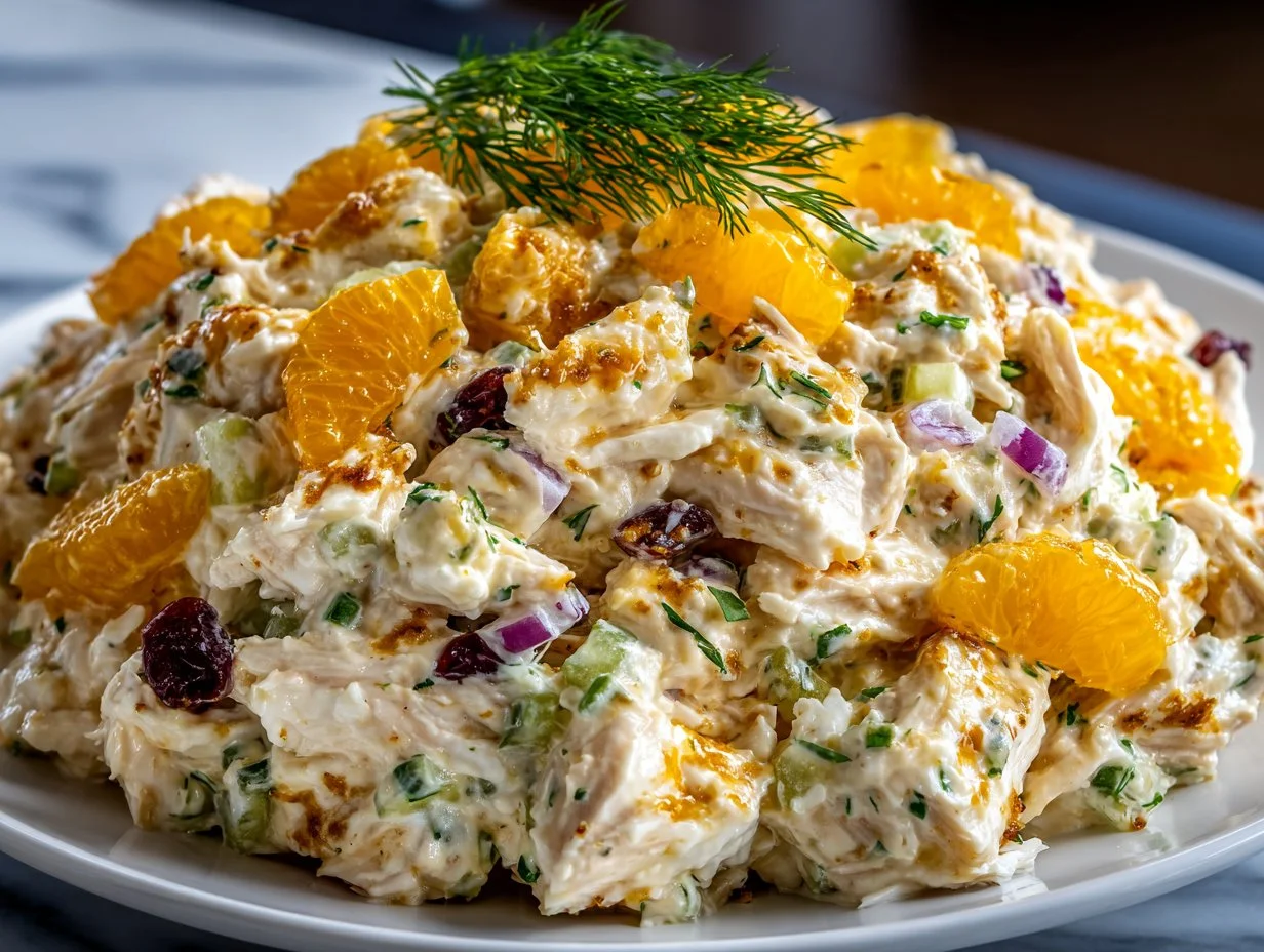 Delicious Dill Pickle Chicken Salad served in a bowl with fresh ingredients
