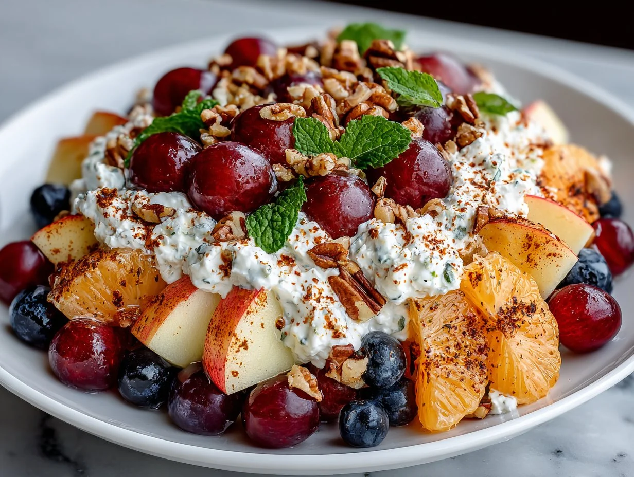 Fresh Apple and Red Grape Salad with vibrant colors and textures