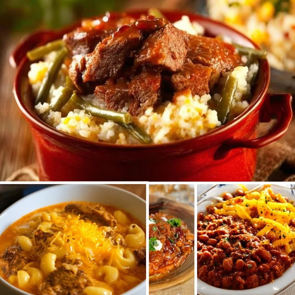 Delicious crockpot recipes for easy dinners, including soups and pot roast.