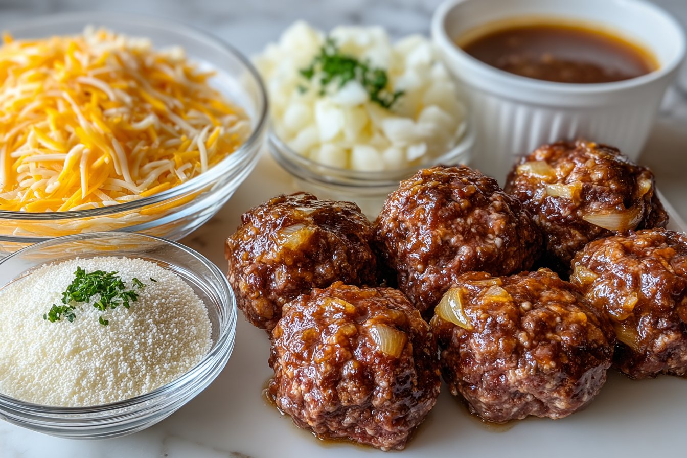 French Onion Meatballs