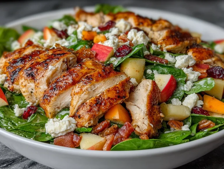 Delicious and colorful Harvest Chicken Salad recipe with fresh ingredients.