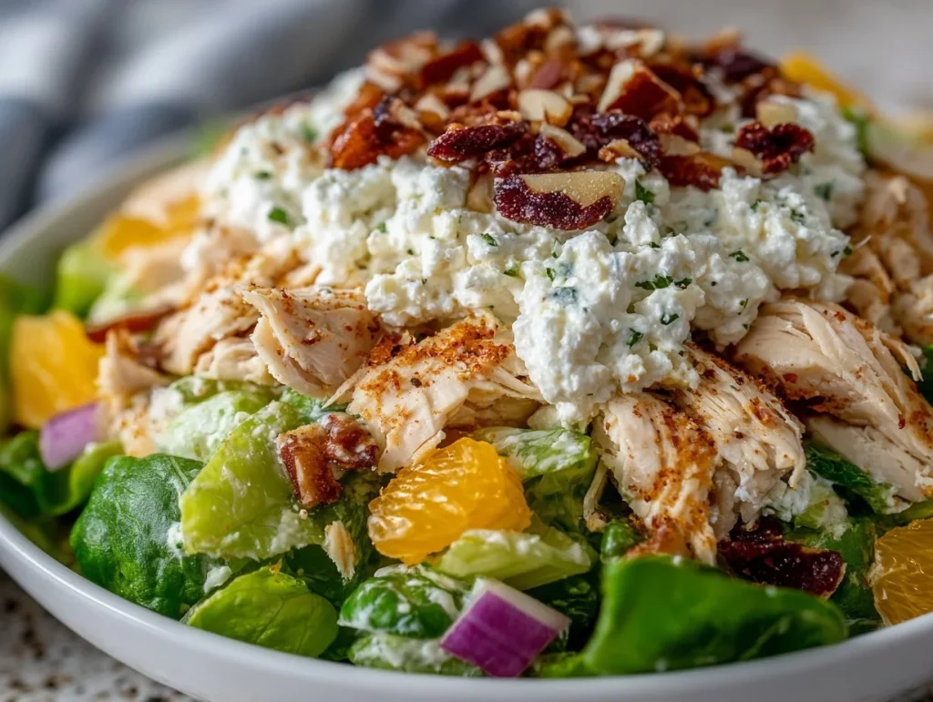 High Protein Chicken Salad full of fresh ingredients and nutrients