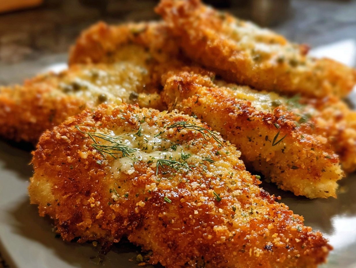 Crispy Dill Pickle Parmesan Chicken with a Crunchy Twist