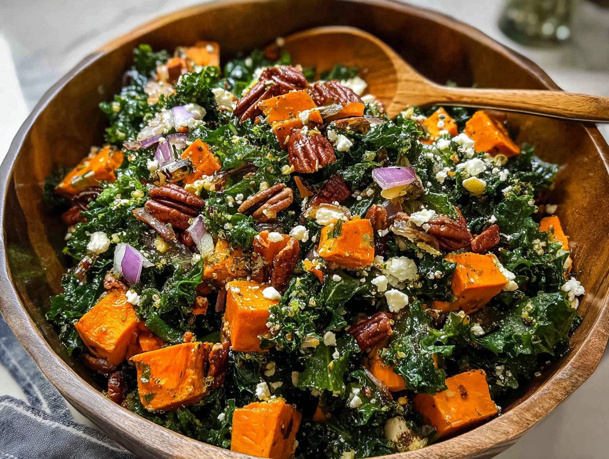Roasted Sweet Potato Kale Salad