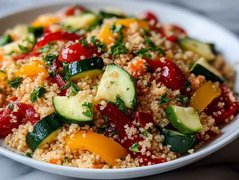 A vibrant bowl of Middle Eastern bulgur wheat salad with fresh vegetables and herbs.