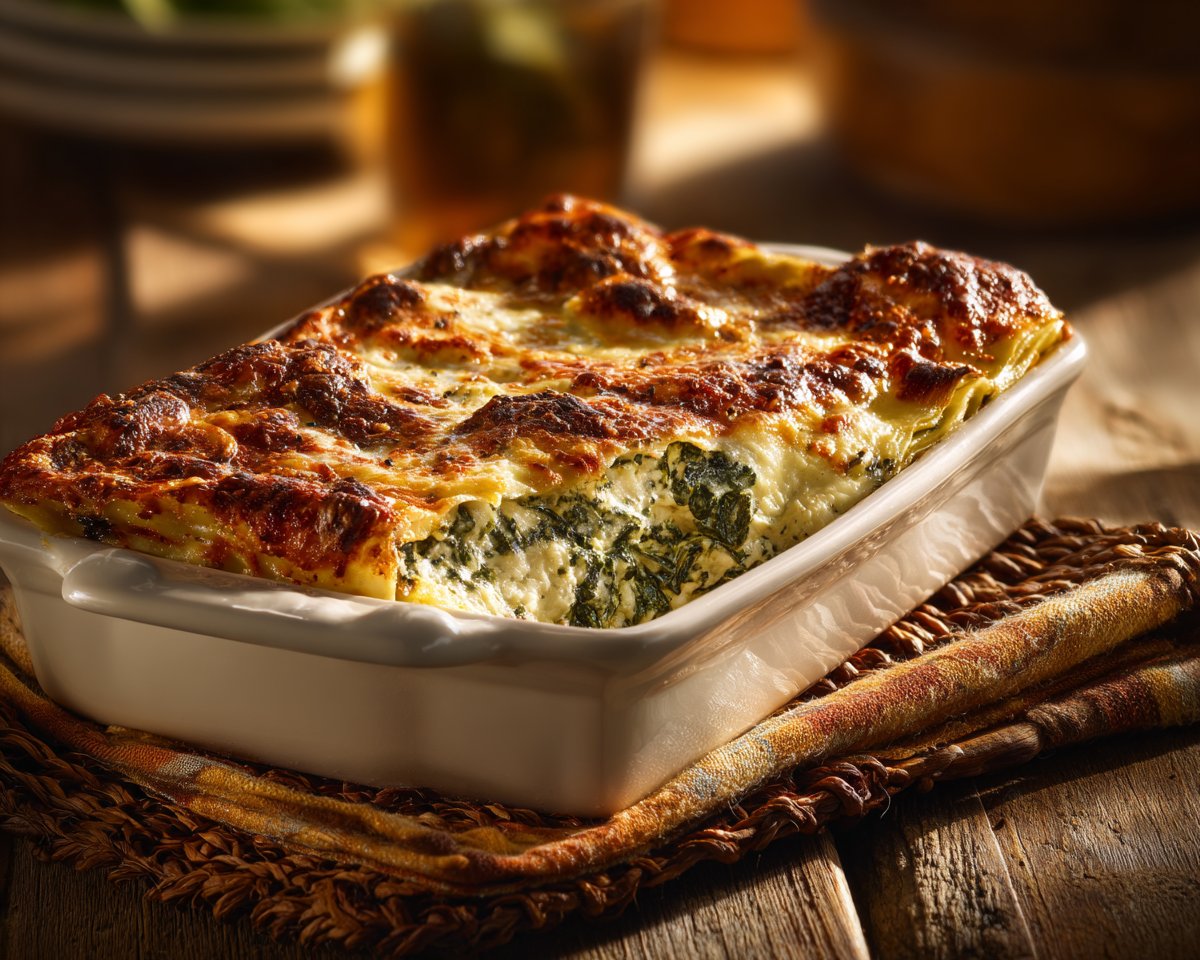 White Lasagna with Spinach Casserole