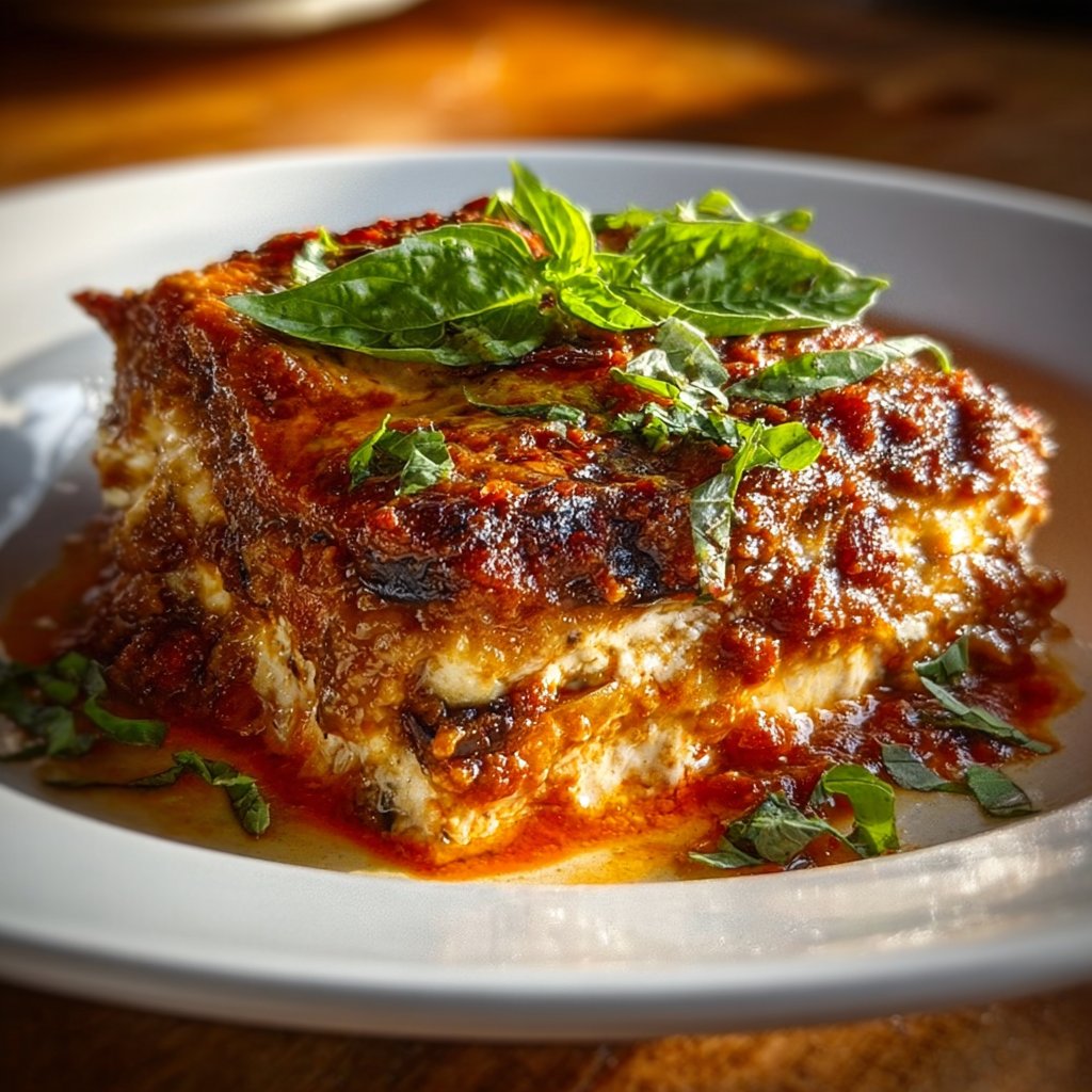 Keto-Friendly Creamy Ricotta and Roasted Eggplant Lasagna