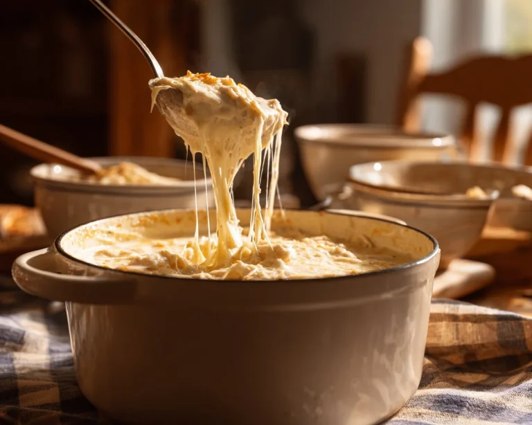 One Pot White Chicken Lasagna Soup served in a bowl with fresh herbs and cheese.