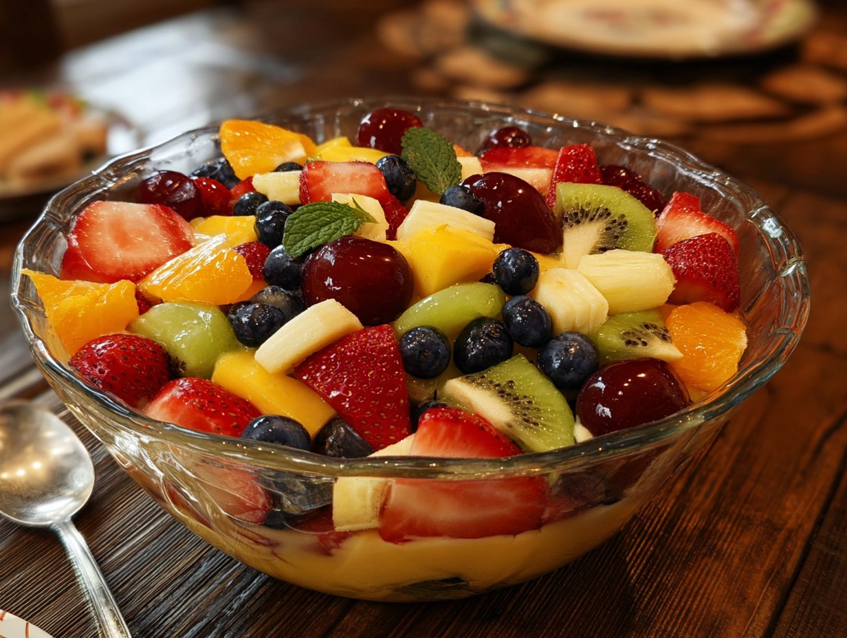 My Summer Fruit Salad with Vanilla Pudding Glaze
