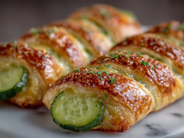 Delicious pickles wrapped in blanket pastry, perfect for snacks and appetizers.