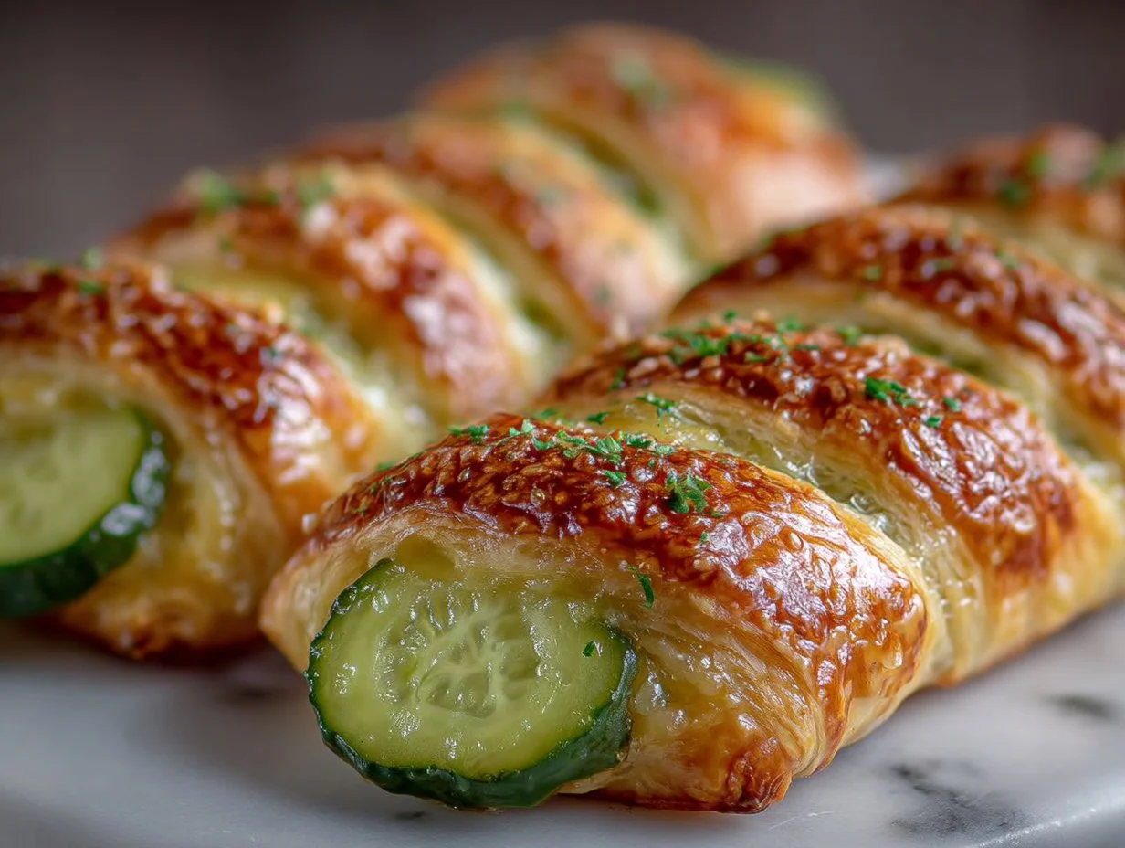 Delicious pickles wrapped in blanket pastry, perfect for snacks and appetizers.