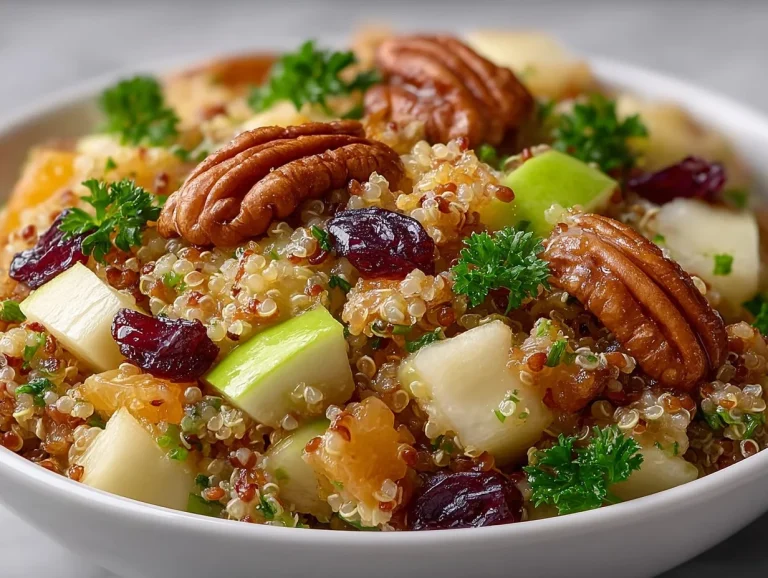 Quinoa apple salad with fresh ingredients in a bowl