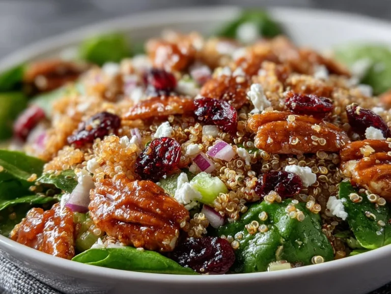Quinoa Cranberry Pecan Salad with fresh ingredients and vibrant colors