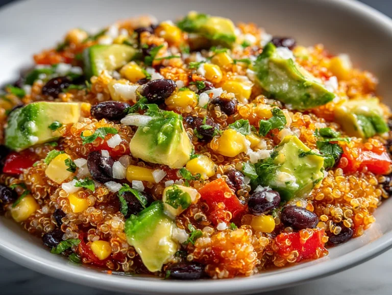 Quinoa Southwest Salad with Creamy Chipotle Dressing on a plate