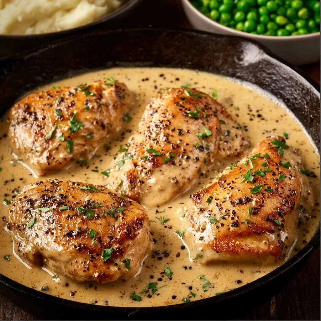 Deliciously cooked Ranch Chicken served on a plate with herbs and spices