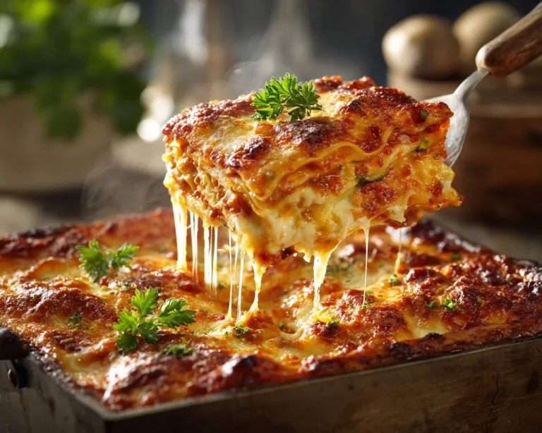 Delicious Ravioli Lasagna with layers of cheese and sauce