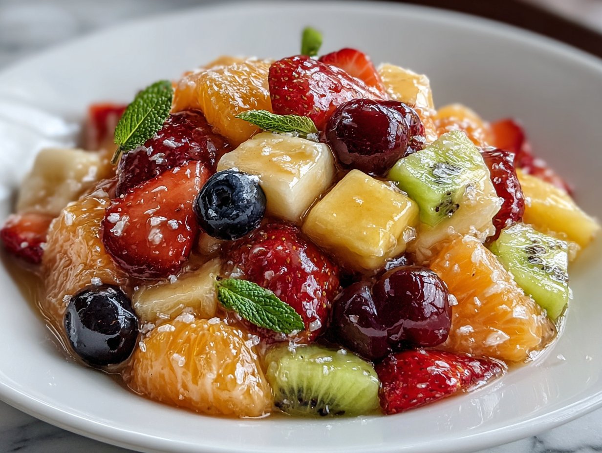 My Summer Fruit Salad with Vanilla Pudding Glaze