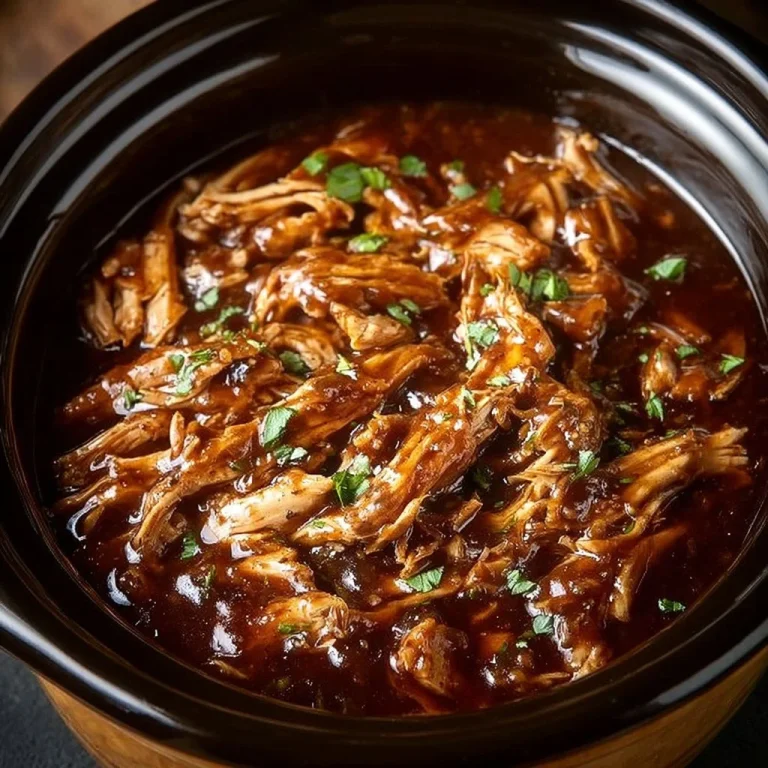 Delicious Crock Pot bourbon chicken recipe cooking in a slow cooker