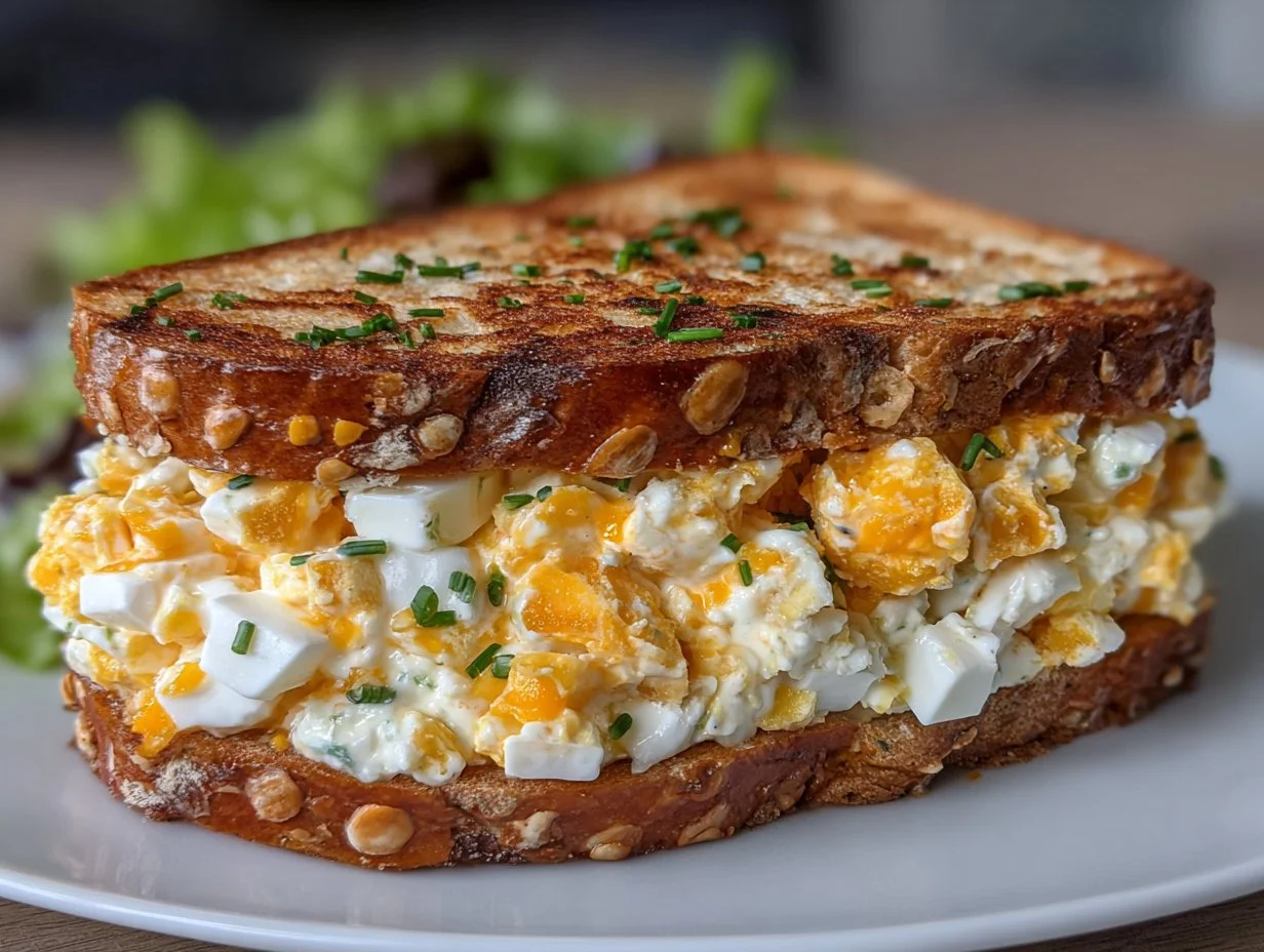 Masters egg salad sandwich recipe with fresh ingredients and seasonings