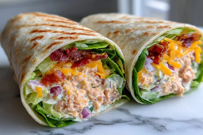 Delicious Tuna Melt Wrap with melted cheese and fresh ingredients