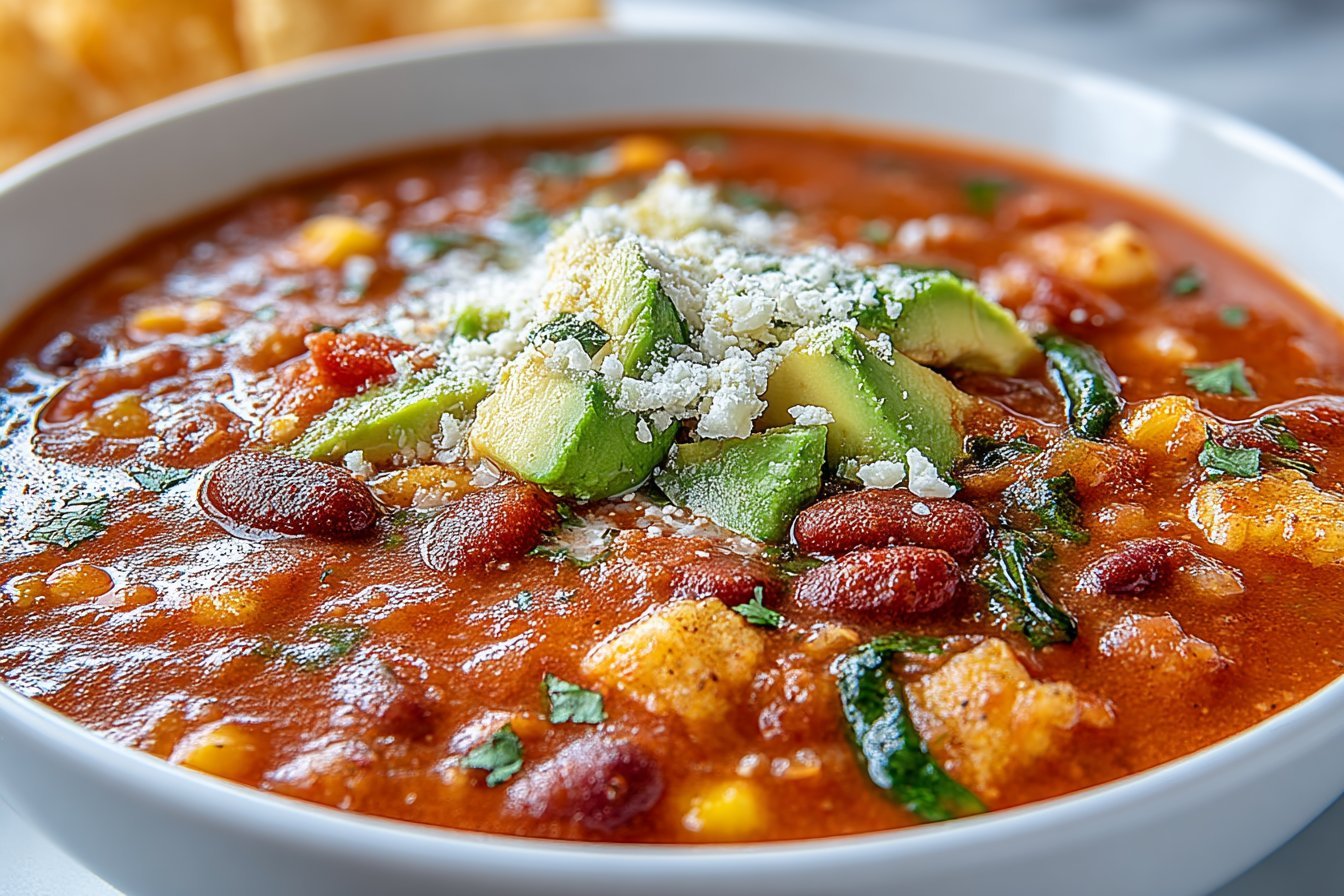 Crockpot Vegetarian Tortilla Soup