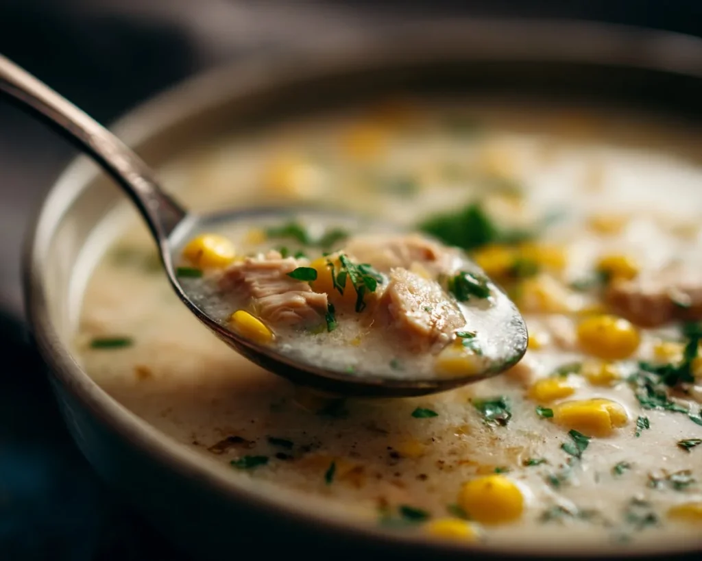 Bowl of white chicken chili topped with cilantro and lime.
