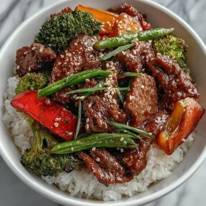 30-Minute Beef Stir Fry served with colorful vegetables in a bowl