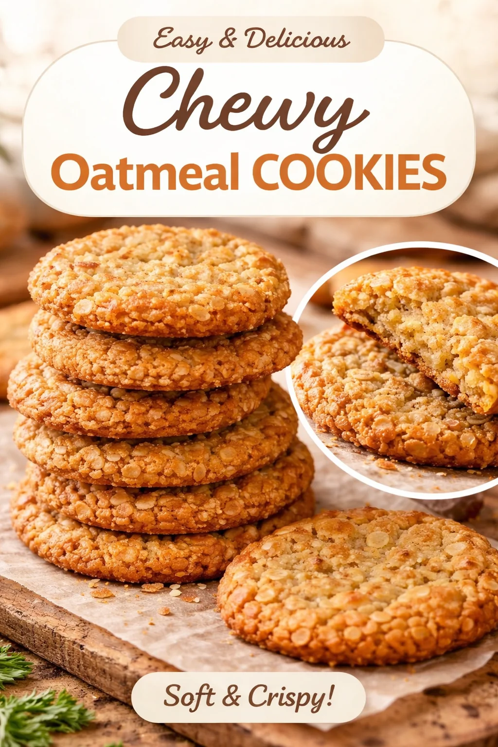 4 Ingredient Crispy Coconut Oat Cookies