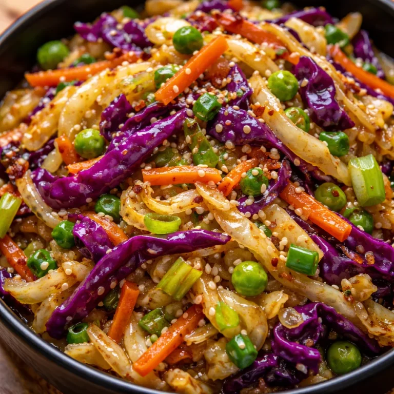Colorful Asian cabbage stir fry with vegetables in a pan