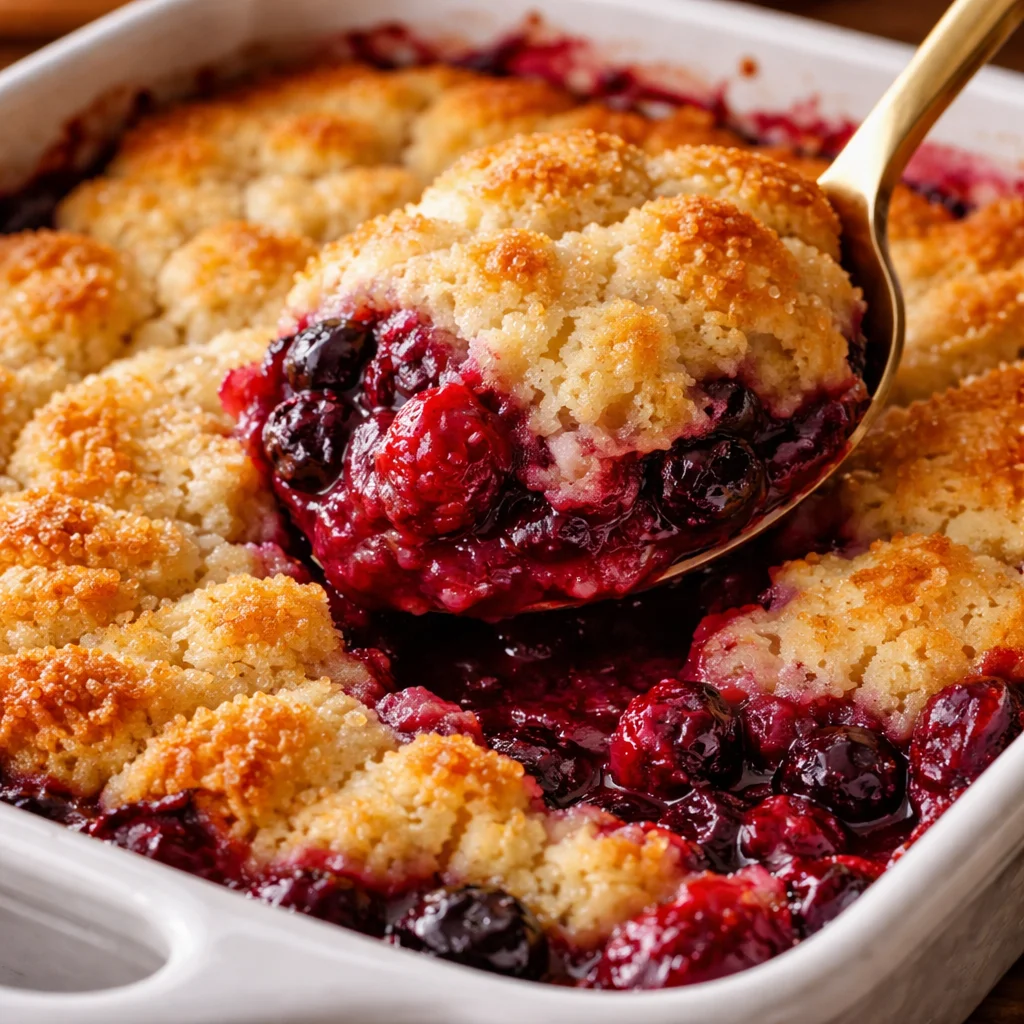 Berry Cobbler with Sugar Cookie Topping