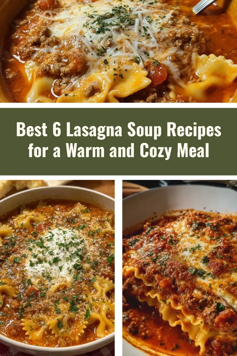 Delicious bowl of lasagna soup topped with cheese and herbs