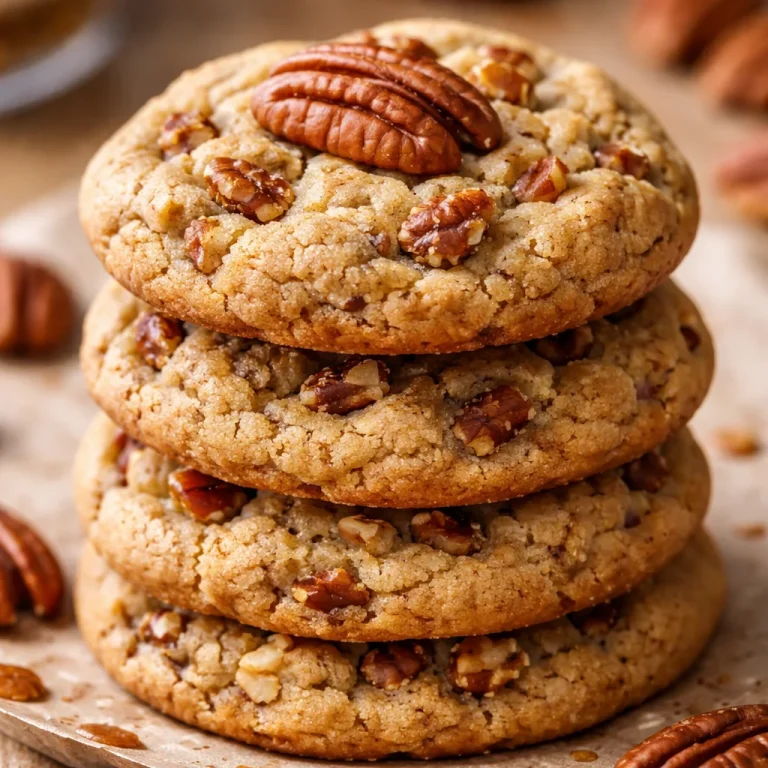 Delicious Butter Pecan Cookies with nuts and a golden-brown texture