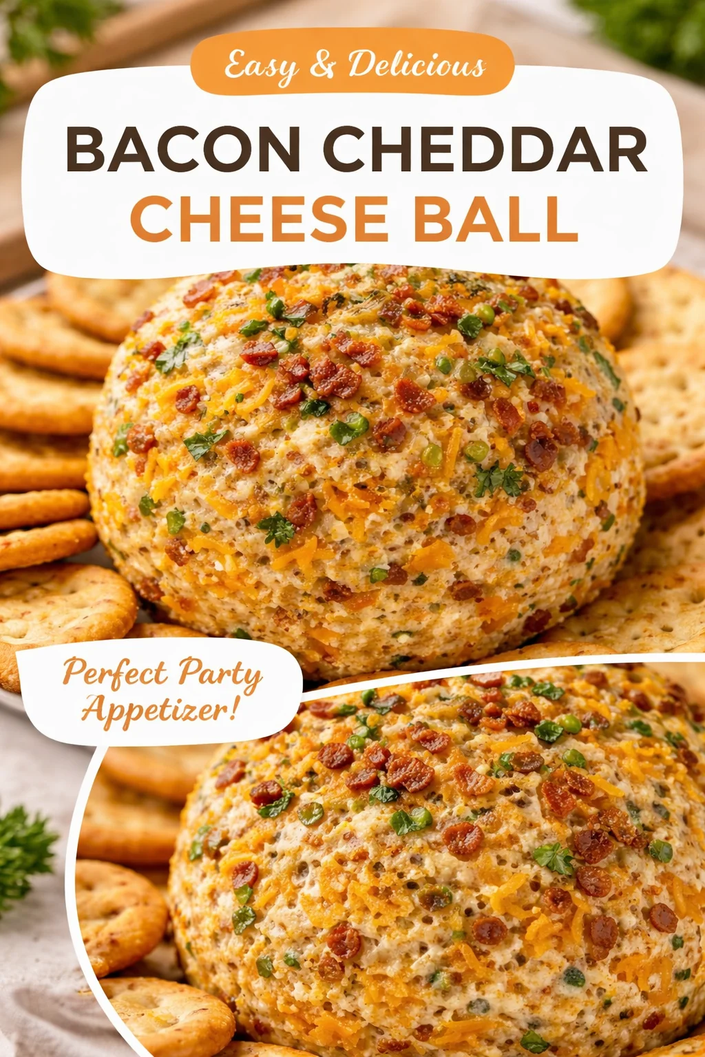 Cheddar Cheese Horseradish Cheese Ball served on a platter.