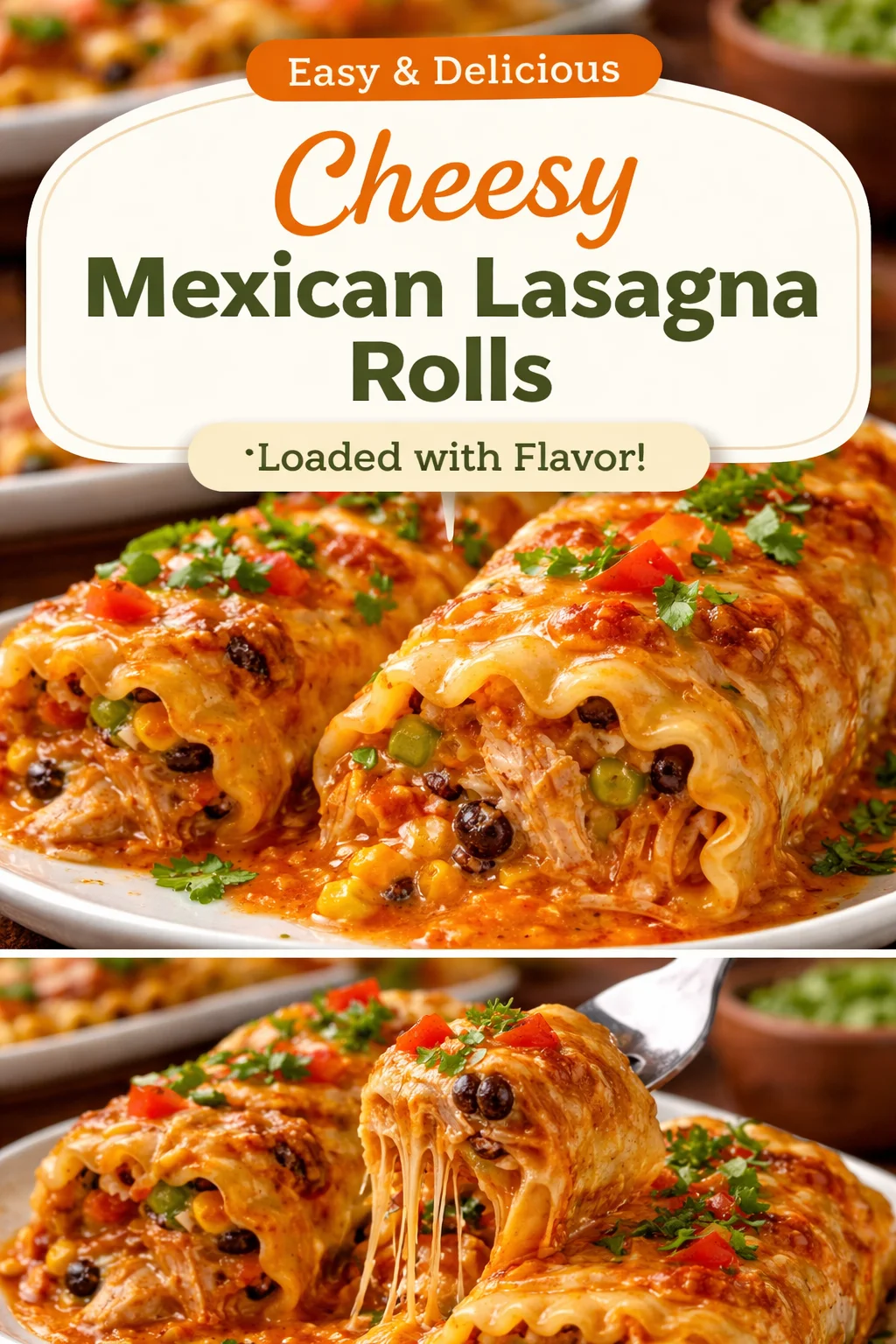 Cheesy Southwest Chicken Lasagna Rolls