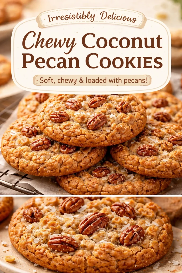 Chewy coconut oatmeal cookies on a baking sheet, ready to be enjoyed.