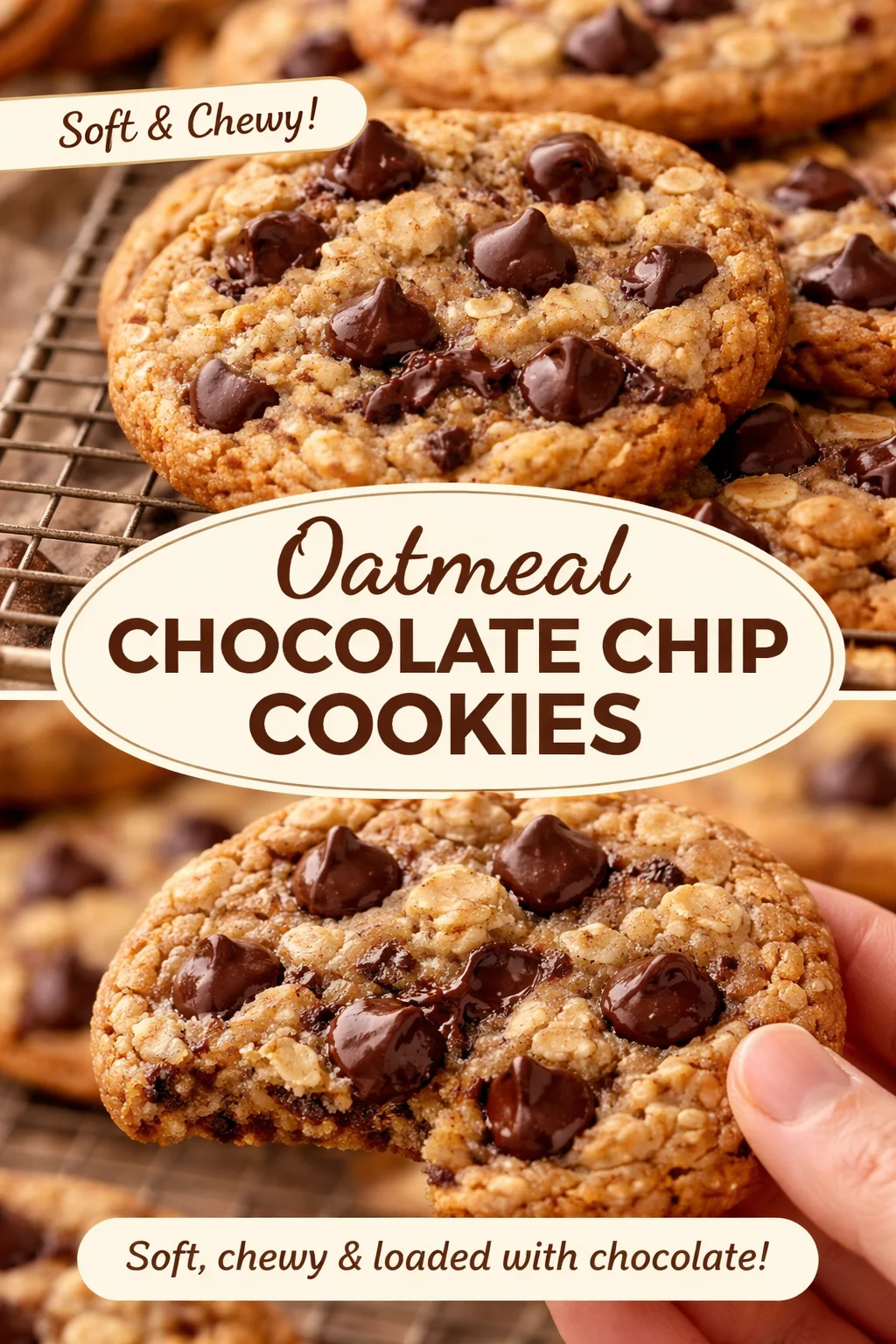 Chewy Gluten Free Oatmeal Chocolate Chip Cookies
