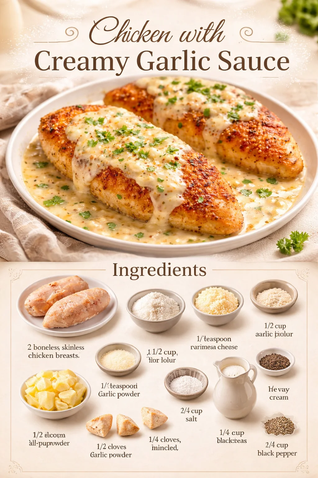 Chicken with Creamy Garlic Sauce