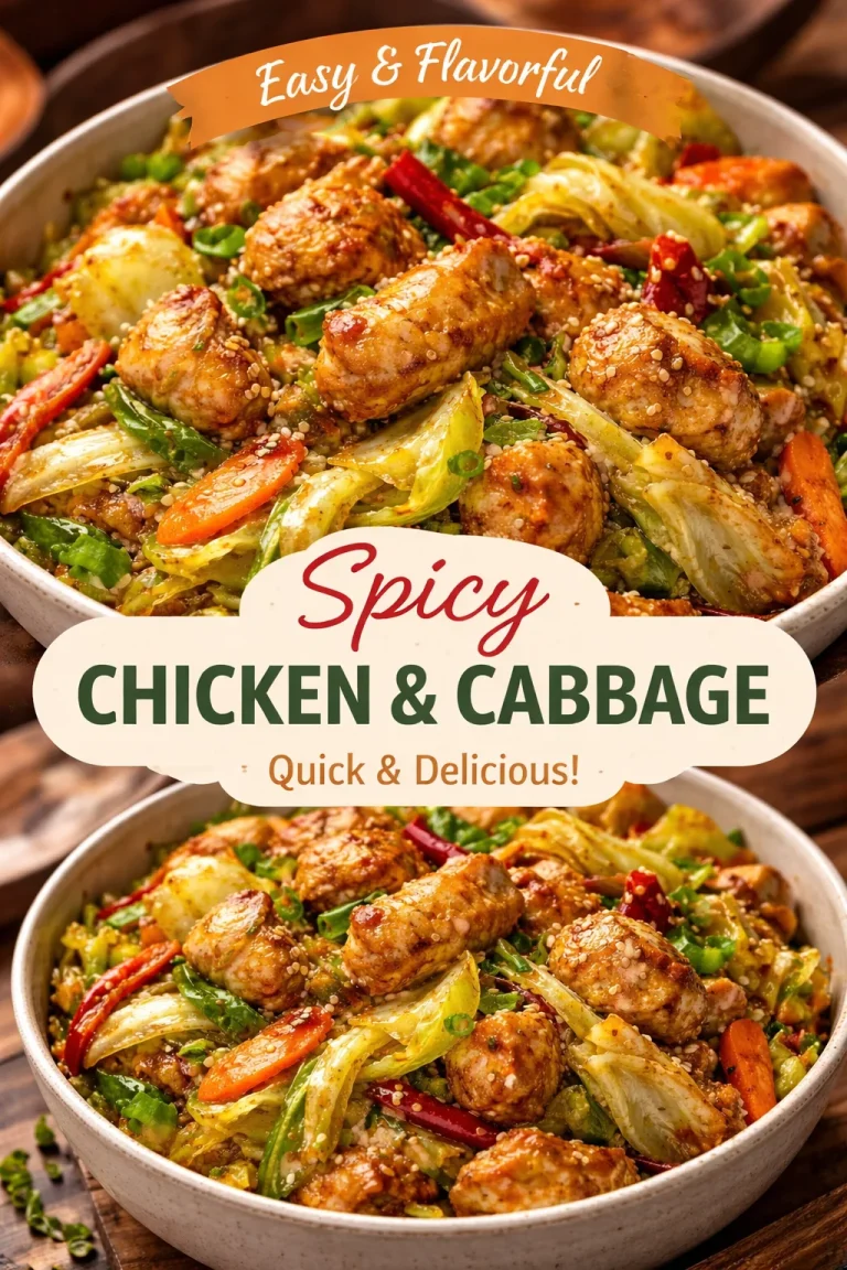 Chinese chicken cabbage stir fry with colorful vegetables in a pan