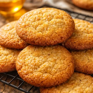 Coconut Flour Honey Cookies displayed on a plate
