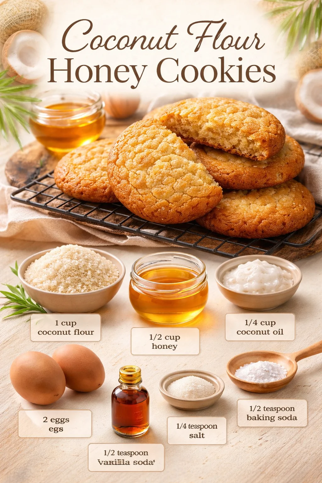 Coconut Flour Honey Cookies