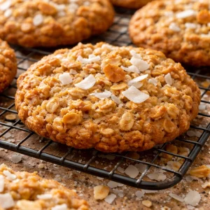 Delicious Coconut Oat Cookies made with oatmeal and shredded coconut