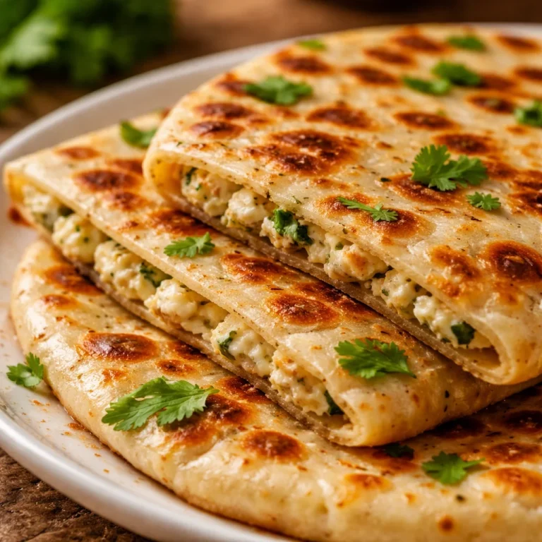 Delicious homemade Cottage Cheese Flatbread served with fresh toppings.